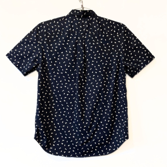 Old Navy The Classic Shirt Slim Fit Navy Rabbit Print Size M - Picture 7 of 8